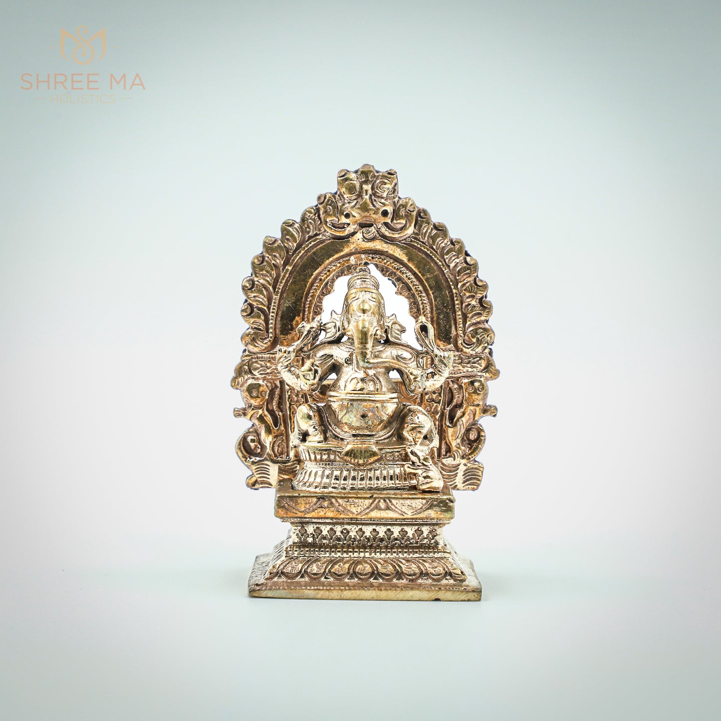 Ganesh with arch 3" inches Panchalogam bronze Idol