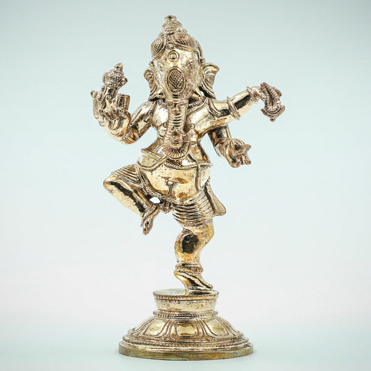 Dancing Ganesh 4.5" inches panchalogam Bronze Idol