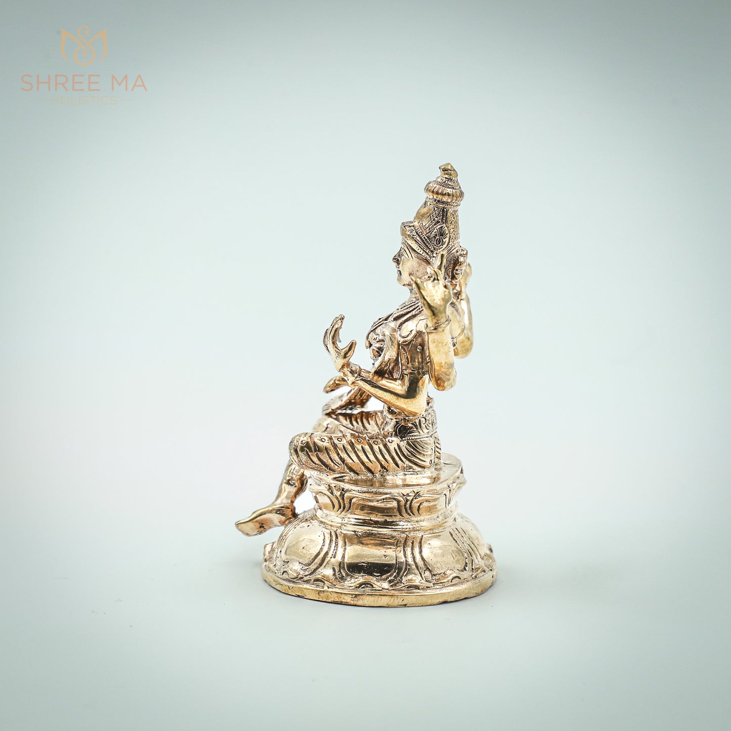 Saraswati 4" inches Panchalogam bronze idol