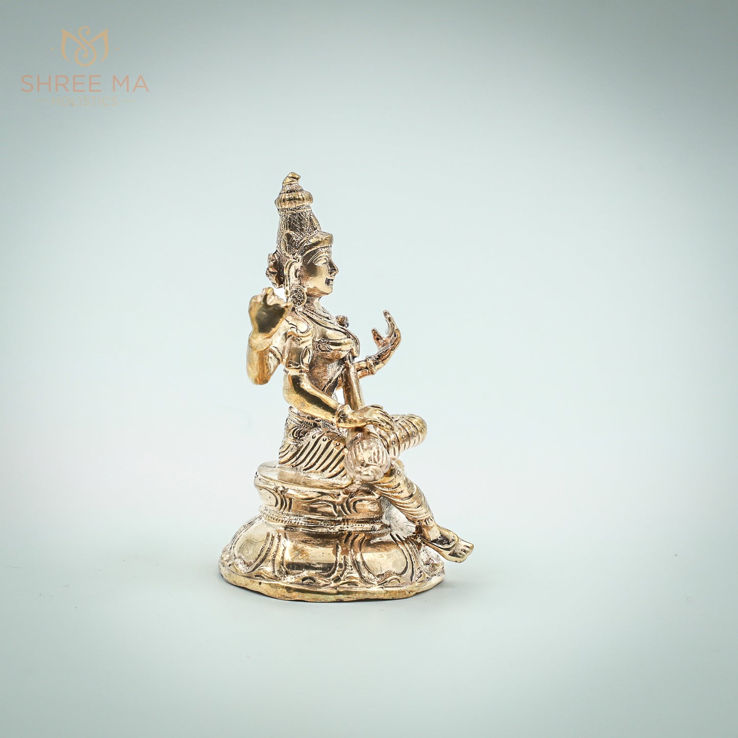 Saraswati 4" inches Panchalogam bronze idol