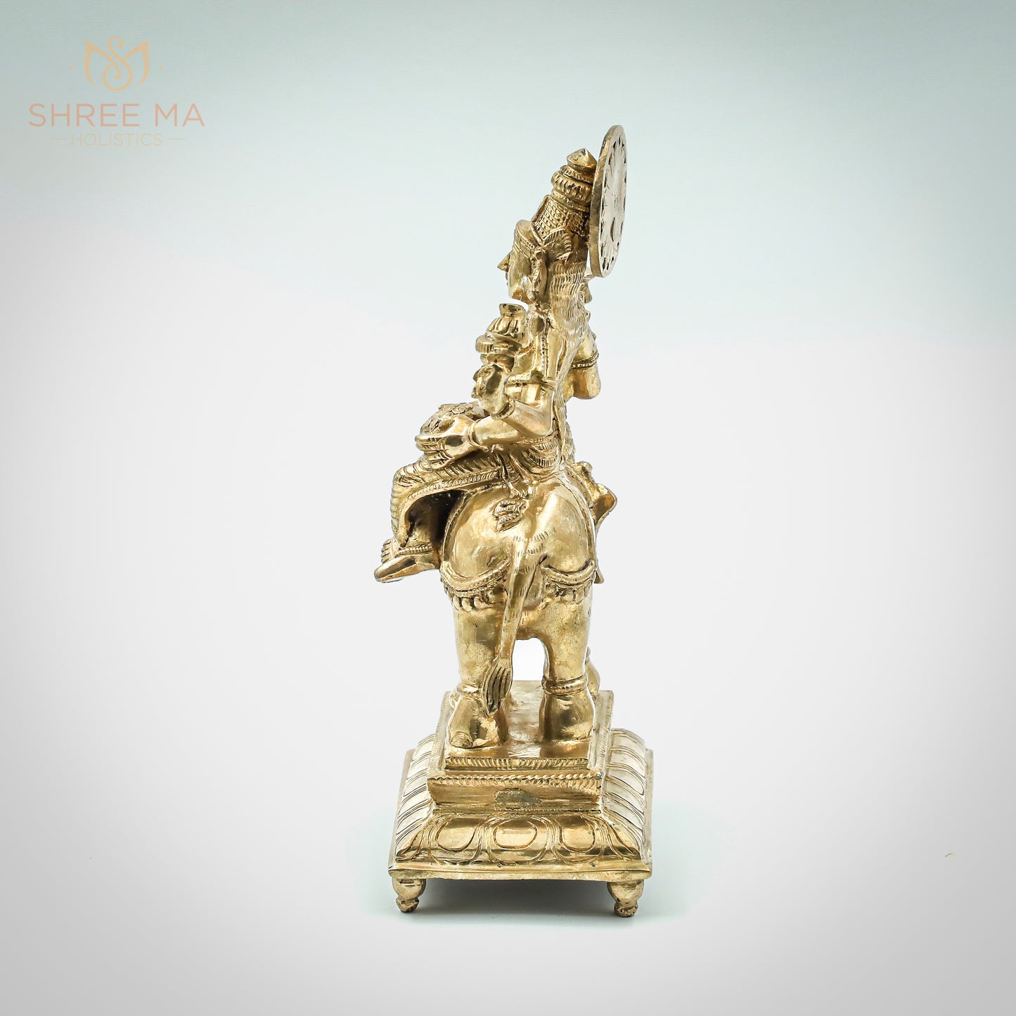 Gajalakshmi seated on Elephant | 9" inches | Handmade | Madhuchista-Vidhana (Lost-Wax casting) | Panchaloha Bronze from Swamimalai