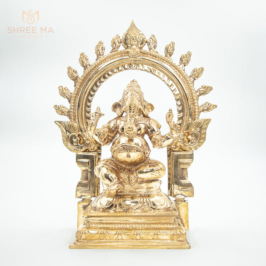 Ganesha 10" | Handmade | Madhuchista-Vidhana (Lost-Wax casting) | Panchaloha Bronze from Swamimalai