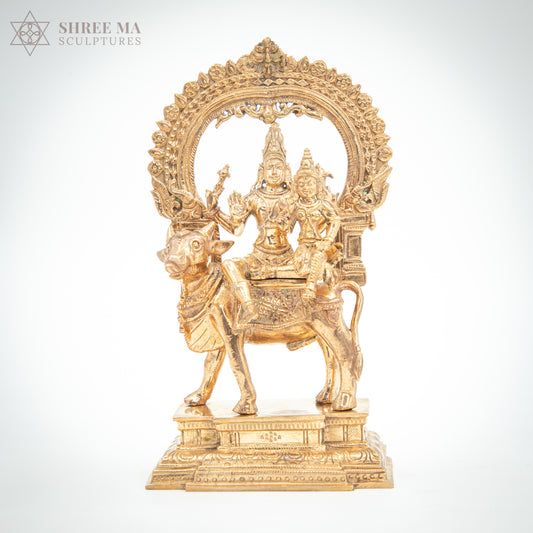 Pradosha Moorthy 8" Panchaloha Bronze Statue – Handmade in Swamimalai, Lost-Wax Casting (Madhuchista-Vidhana)