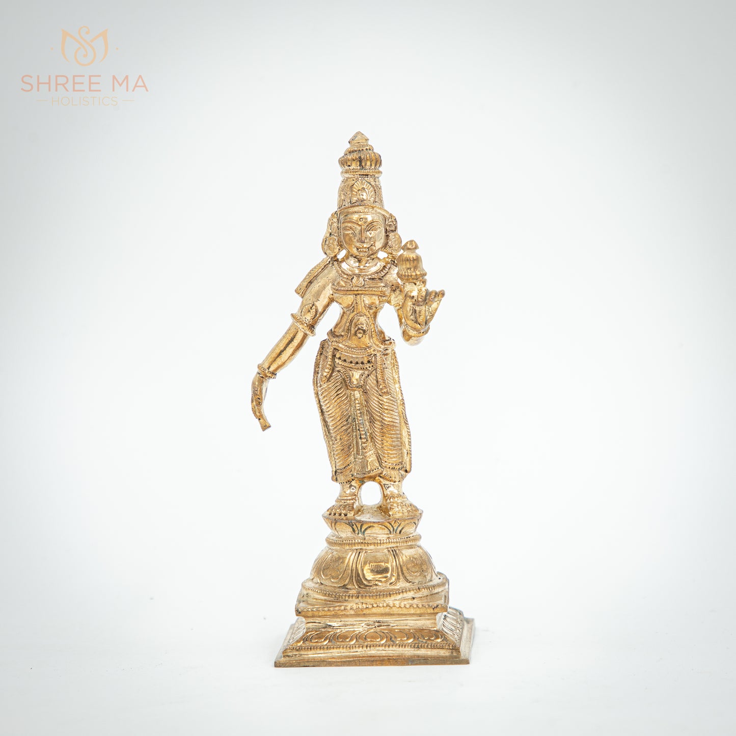 Vishnu with Sridevi and Bhudevi 7" | Handmade | Madhuchista-Vidhana (Lost-Wax casting) | Panchaloha Bronze from Swamimalai