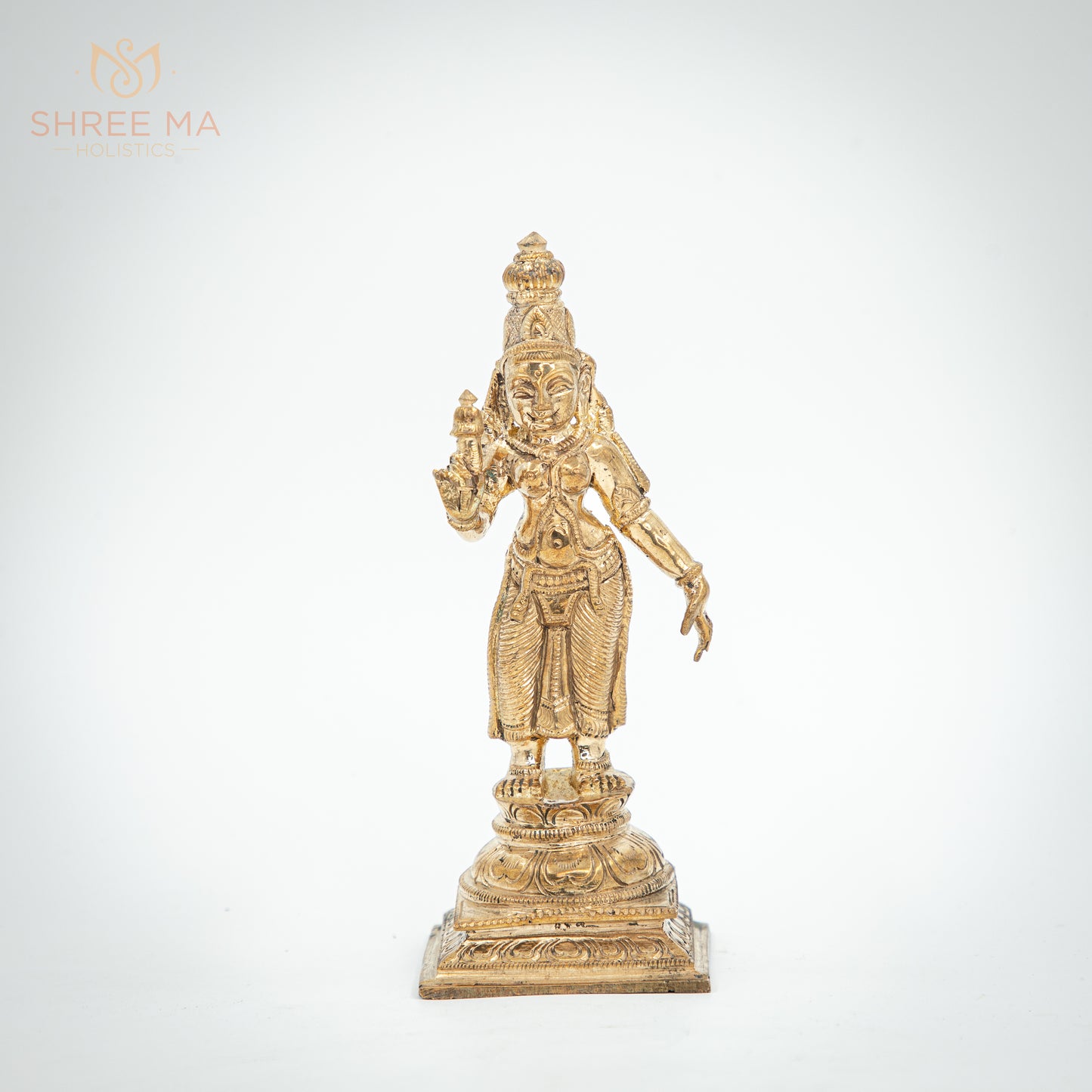 Vishnu with Sridevi and Bhudevi 7" | Handmade | Madhuchista-Vidhana (Lost-Wax casting) | Panchaloha Bronze from Swamimalai