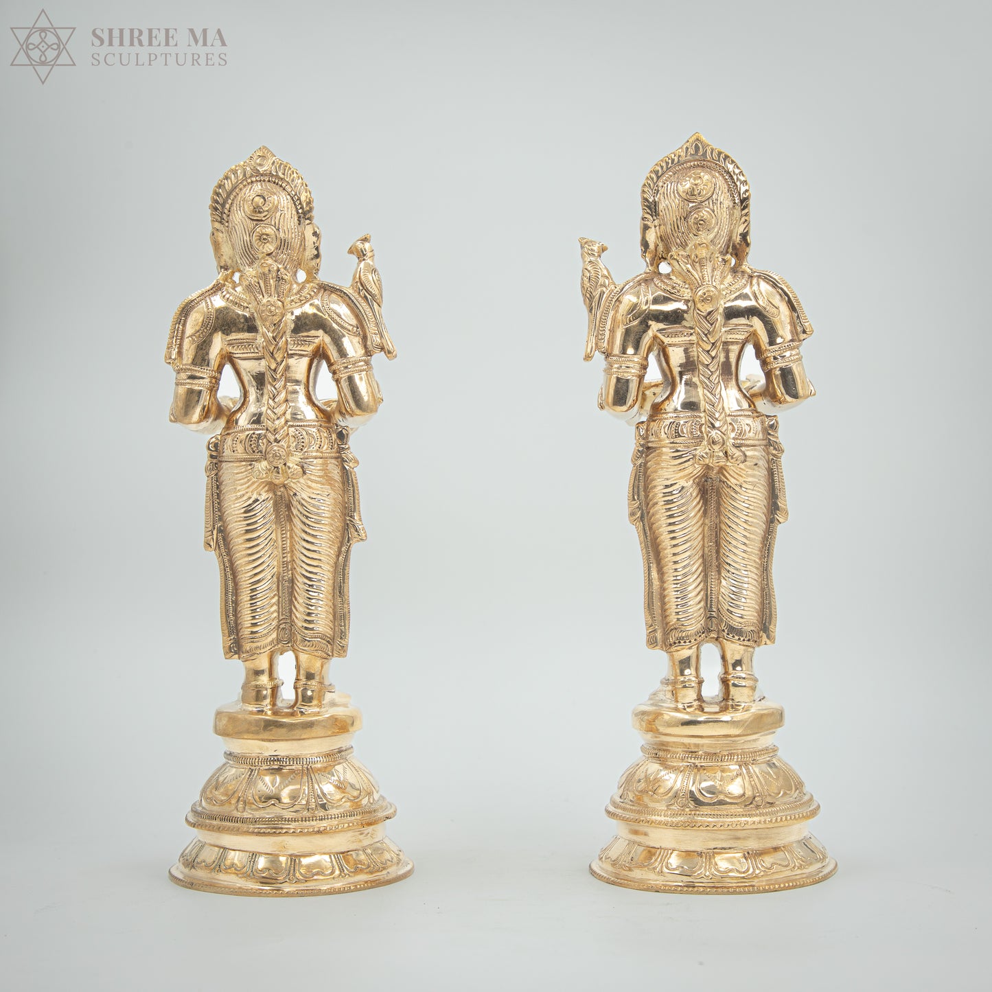 Paavai Vilakku (Deepa Lakshmi) set 11" inches | Handmade | Madhuchista-Vidhana (Lost-Wax casting) | Panchaloha Bronze from Swamimalai