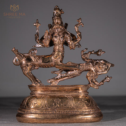 Sarabeshwarar 5" | Handmade | Madhuchista-Vidhana (Lost-Wax casting) | Panchaloha Bronze from Swamimalai