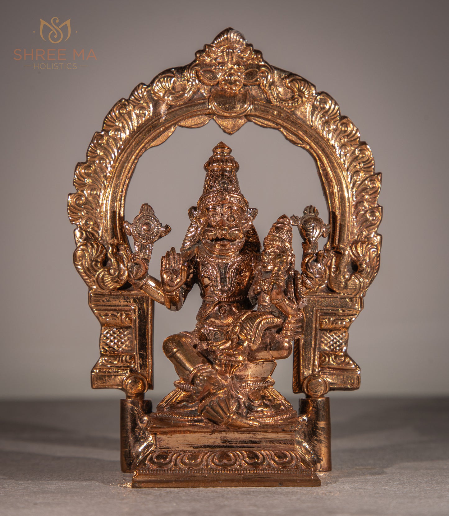 Lakshmi Narasimhar 5.5" | Handmade | Madhuchista-Vidhana (Lost-Wax casting) | Panchaloha Bronze from Swamimalai