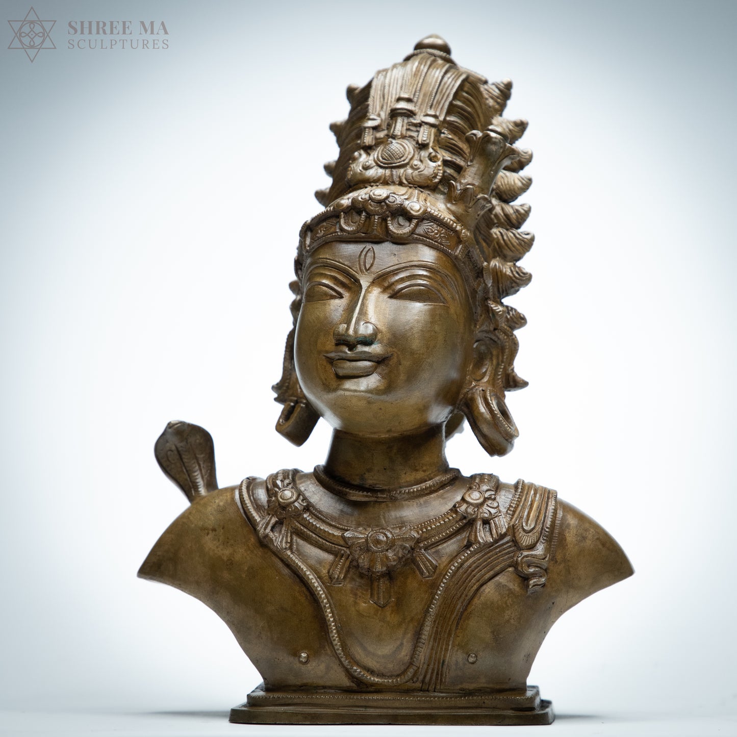 Shiva and Parvati Busts – 11" & 8" Chola-Style Panchaloha Bronze Sculptures | Antique Finish | Handmade Masterpieces