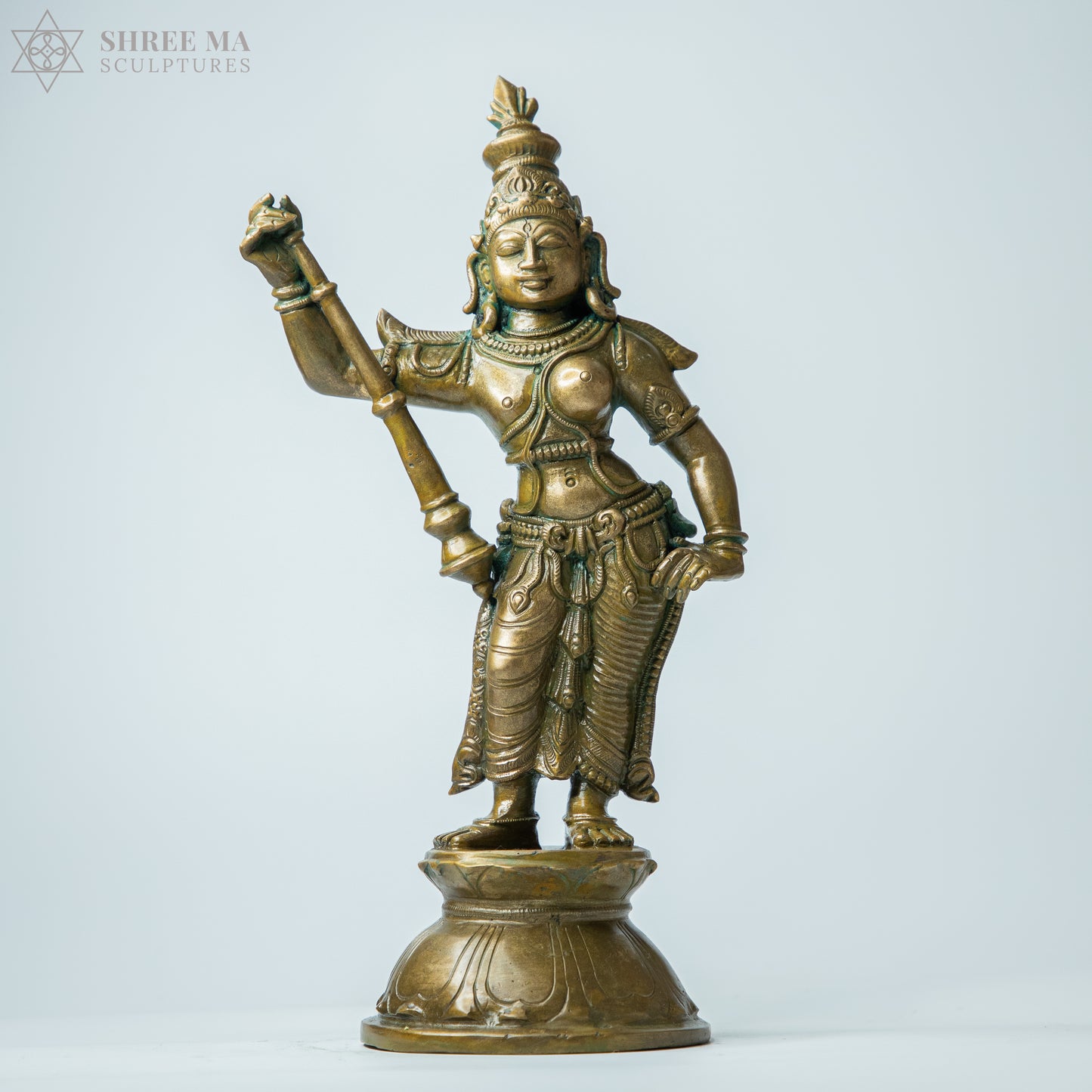 Thiruchengode Ardhanari 12-Inch Panchaloha Bronze Idol – Handmade Antique-Finish Sculpture