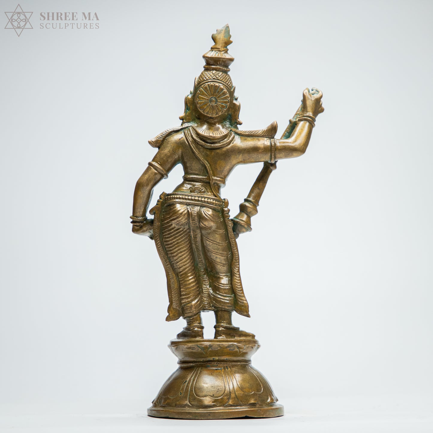 Thiruchengode Ardhanari 12-Inch Panchaloha Bronze Idol – Handmade Antique-Finish Sculpture