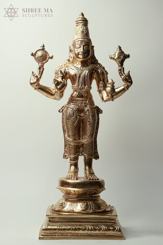 Dhanvantari 18-Inch Panchaloha Bronze Idol – Handmade Lost-Wax Casting from Swamimalai